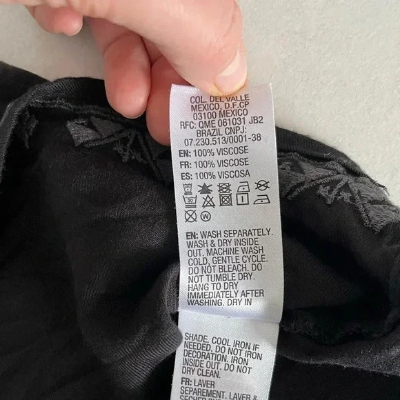 Roxy/ Black boho/ Embroidered/ Tank top/ Laser cut design/ Size US S - Picture 9 of 12